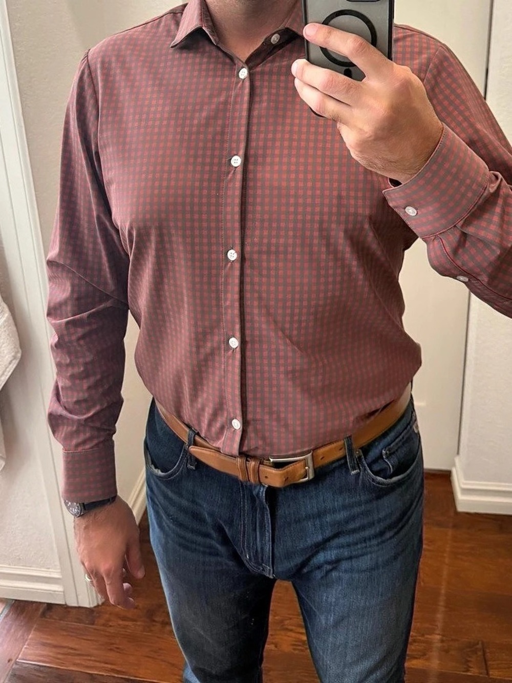 Mizzen+Main Leeward Collection Gingham Button Down Shirt XL